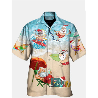Santa Claus Men's Hawaiian Short Print Tee