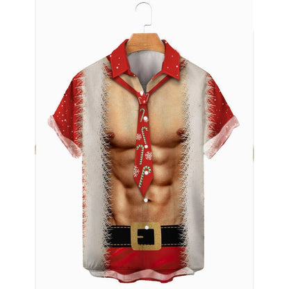 Santa Claus Men's Hawaiian Short Print Tee