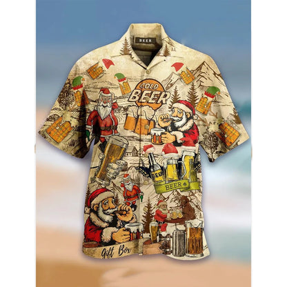 Santa Claus Men's Hawaiian Short Print Tee